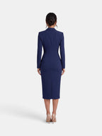 Vestido Blazer Midi Blanco Elegante Mujer | Luna Cruz