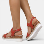 Sandalias Cuero Mujer Plataforma | Leila