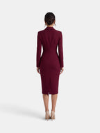 Vestido Blazer Midi Blanco Elegante Mujer | Luna Cruz
