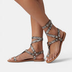 Sandalias Mujer Serpiente Planas