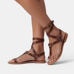 Sandalias Mujer Serpiente Planas