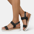 Sandalias Cuero Mujer Plataforma | Leila