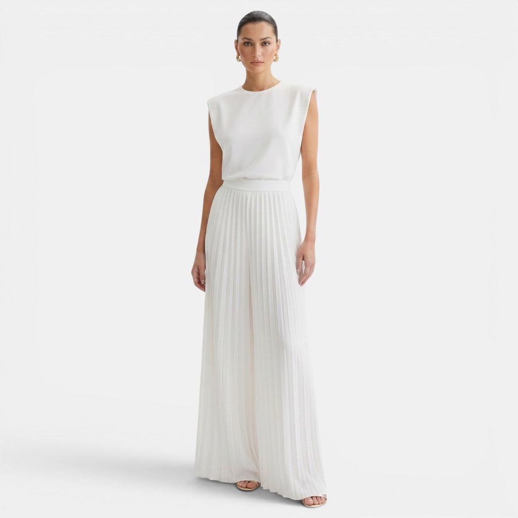 Conjunto Mujer sin Mangas con Pantalón Wide Leg | Adriana