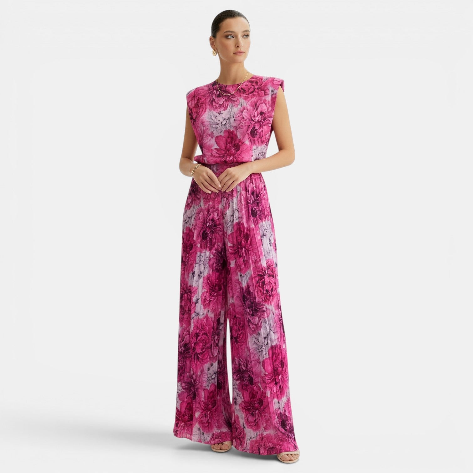 Conjunto Mujer sin Mangas con Pantalón Wide Leg | Adriana