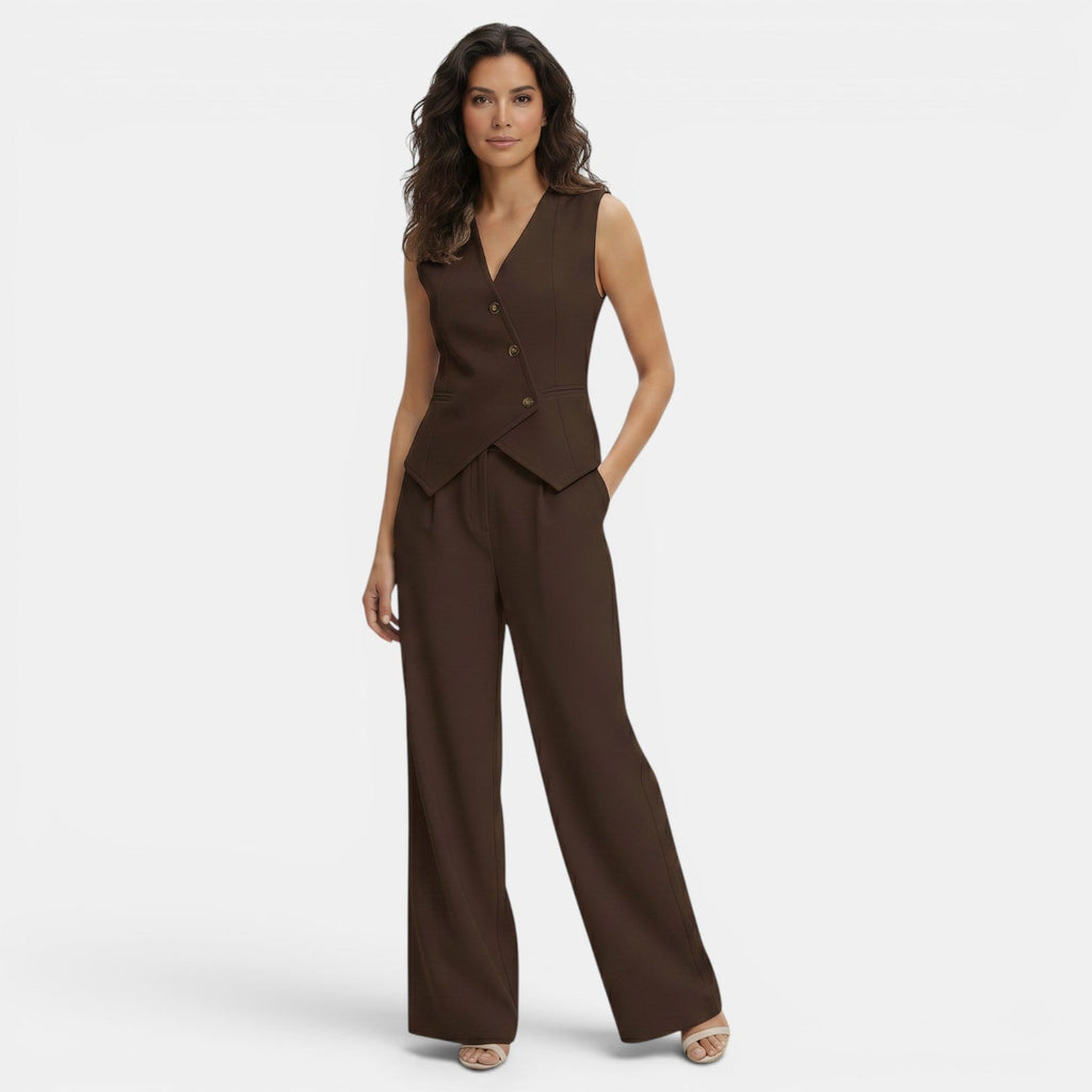 Conjunto Elegante Mujer Chaleco y Pantalón | Andalucia