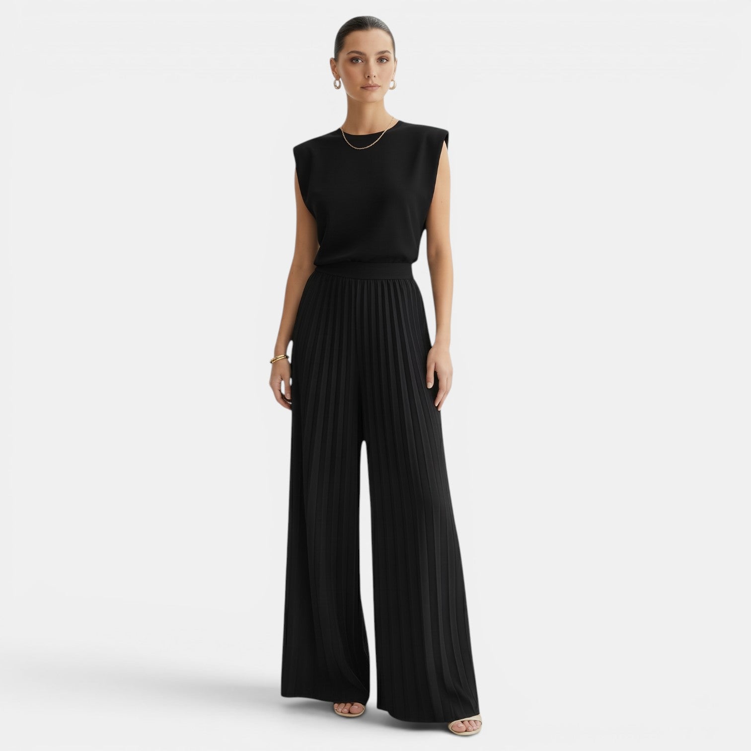 Conjunto Mujer sin Mangas con Pantalón Wide Leg | Adriana