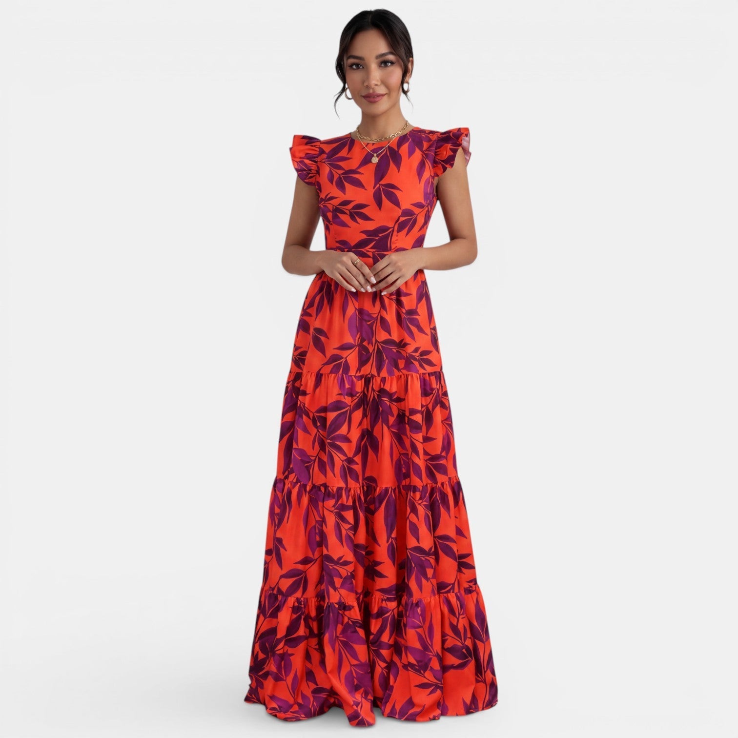 Vestido Largo Rojo Elegante Mujer | Andrea