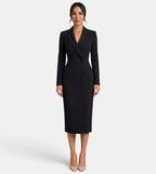 Vestido Blazer Midi Blanco Elegante Mujer | Luna Cruz