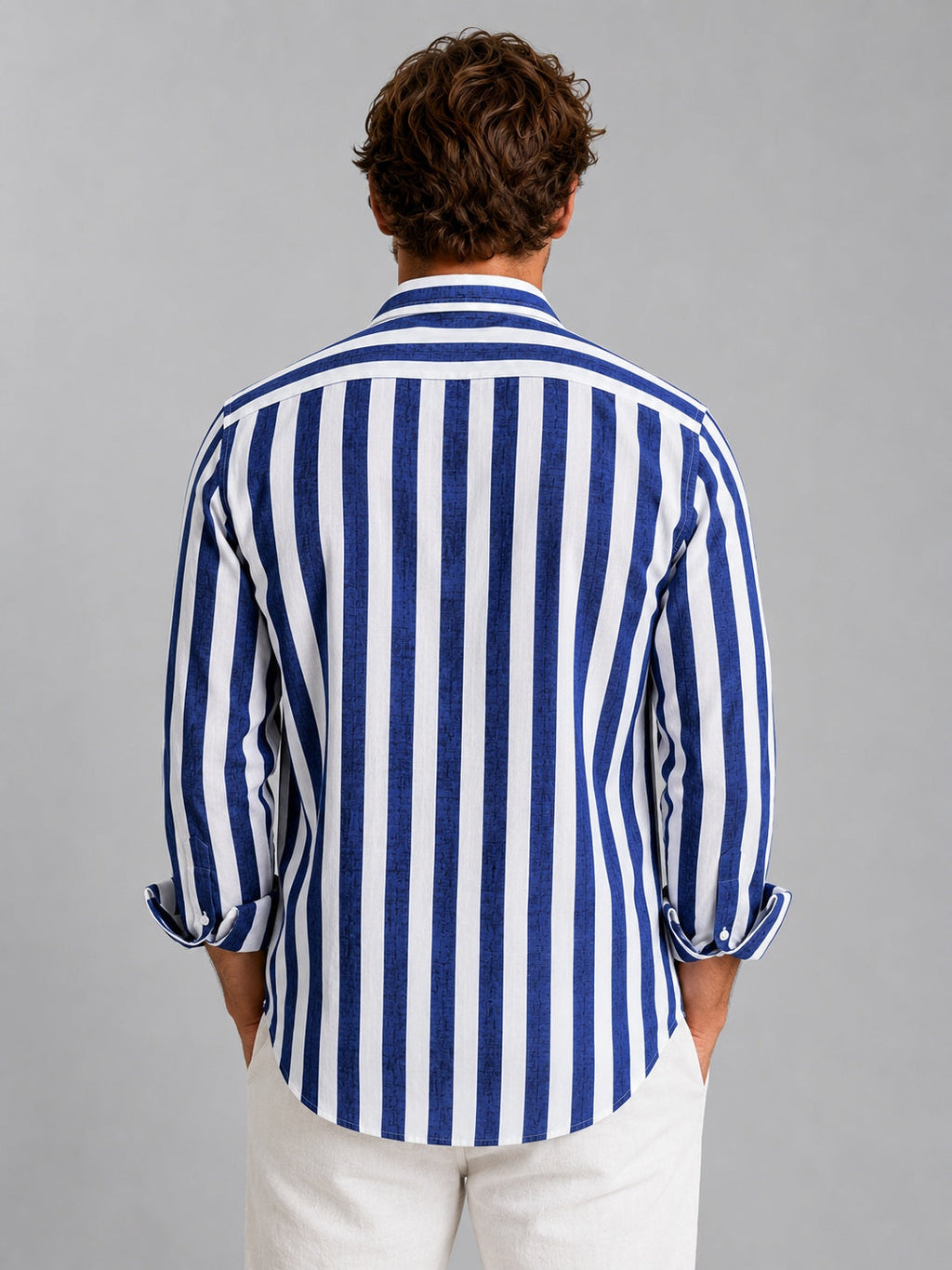 Camisa de Lino de Manga Larga Hombre Rayas | Martin