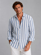 Camisa de Lino de Manga Larga Hombre Rayas | Martin