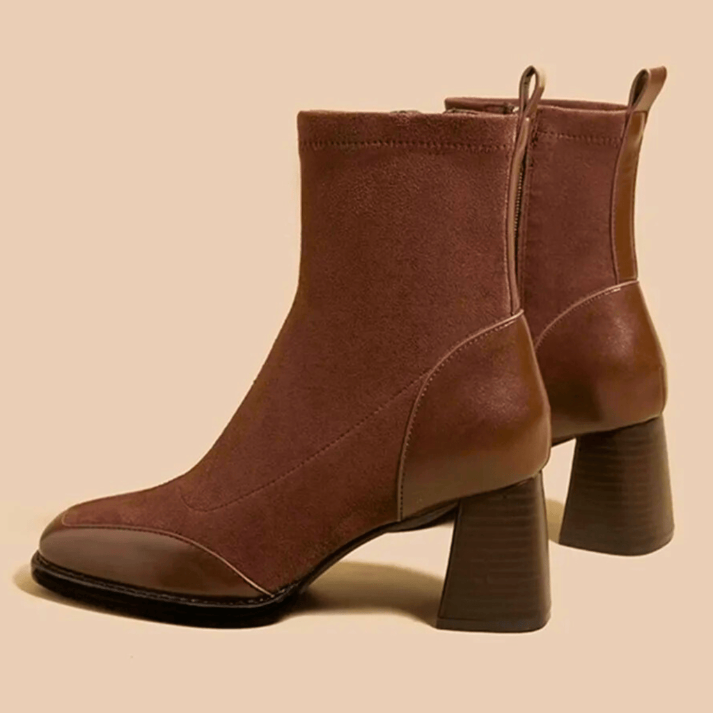 Botines de Piel Tacón Bloque Elegantes Mujer | Maison