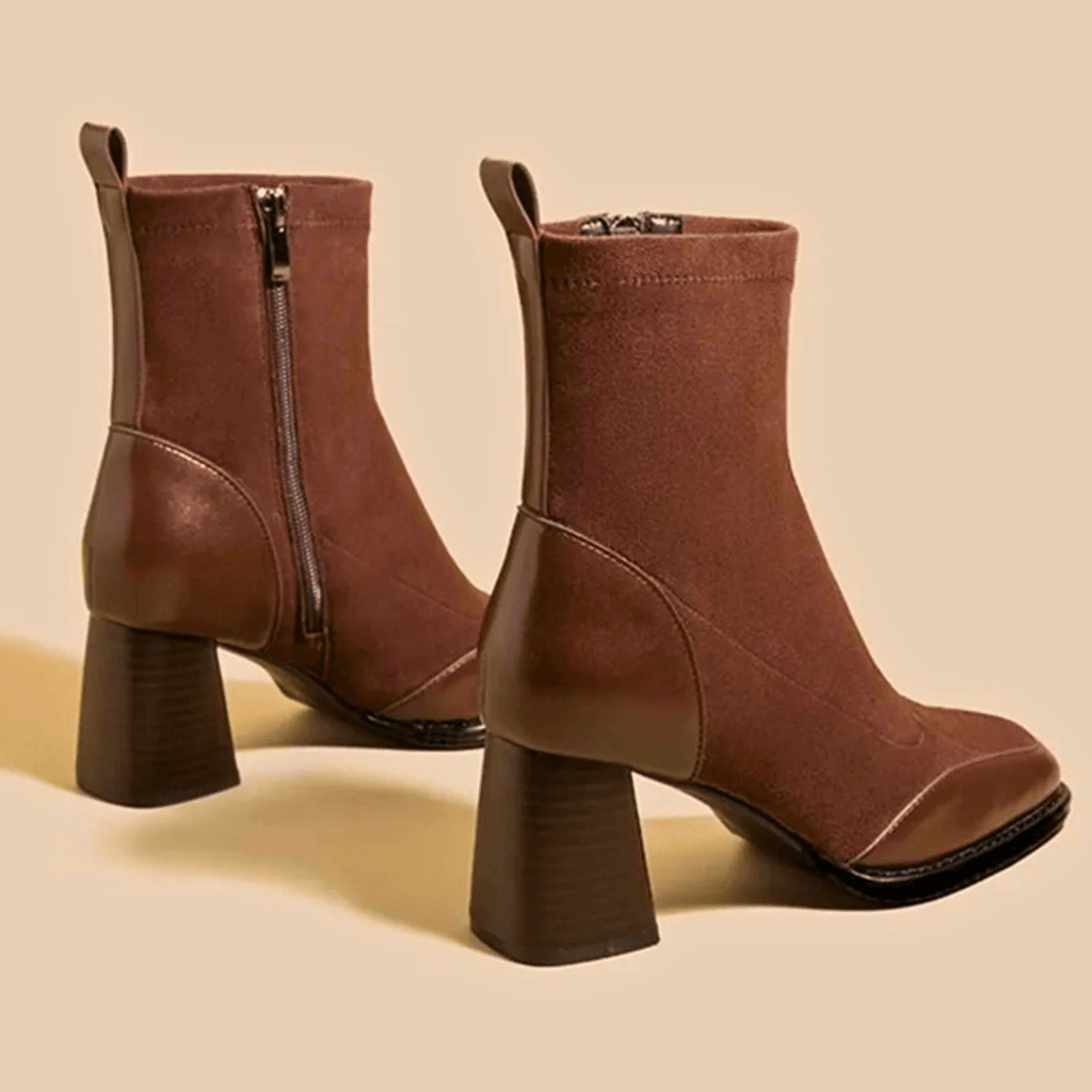 Botines de Piel Tacón Bloque Elegantes Mujer | Maison