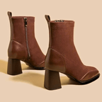 Botines de Piel Tacón Bloque Elegantes Mujer | Maison