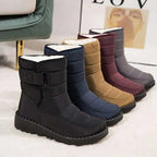 Botas Impermeables Planas Mujer Forro Cálido Velcro | Nerea