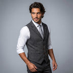 Chaleco de Tweed Hombre Espiga Solapa Entallado | Nicolas