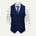 Chaleco de Tweed Hombre Espiga Solapa Entallado | Nicolas