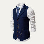 Chaleco de Tweed Hombre Espiga Solapa Entallado | Nicolas