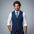 Chaleco de Tweed Hombre Espiga Solapa Entallado | Nicolas