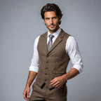 Chaleco de Tweed Hombre Espiga Solapa Entallado | Nicolas