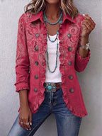 Adoración | Chaqueta de Volantes Estampado Cachemira Rosa | Adoración