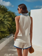 Conjunto de Top y Pantalón Corto de Lino Mujer Halter | Paloma