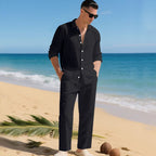 Conjunto de Lino Hombre Camisa Manga Larga y Pantalón | Paul