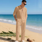 Conjunto de Lino Hombre Camisa Manga Larga y Pantalón | Paul