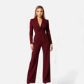 Mono Largo Elegante Mujer Escote V Manga Larga | Pilar