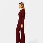 Mono Largo Elegante Mujer Escote V Manga Larga | Pilar