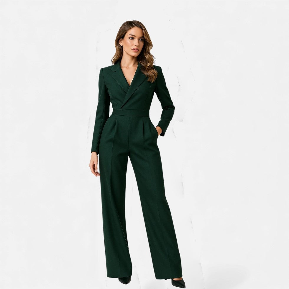 Mono Largo Elegante Mujer Escote V Manga Larga | Pilar