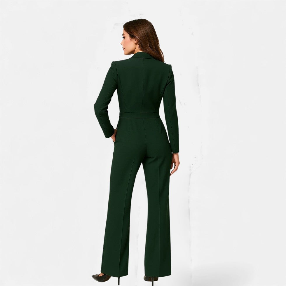 Mono Largo Elegante Mujer Escote V Manga Larga | Pilar