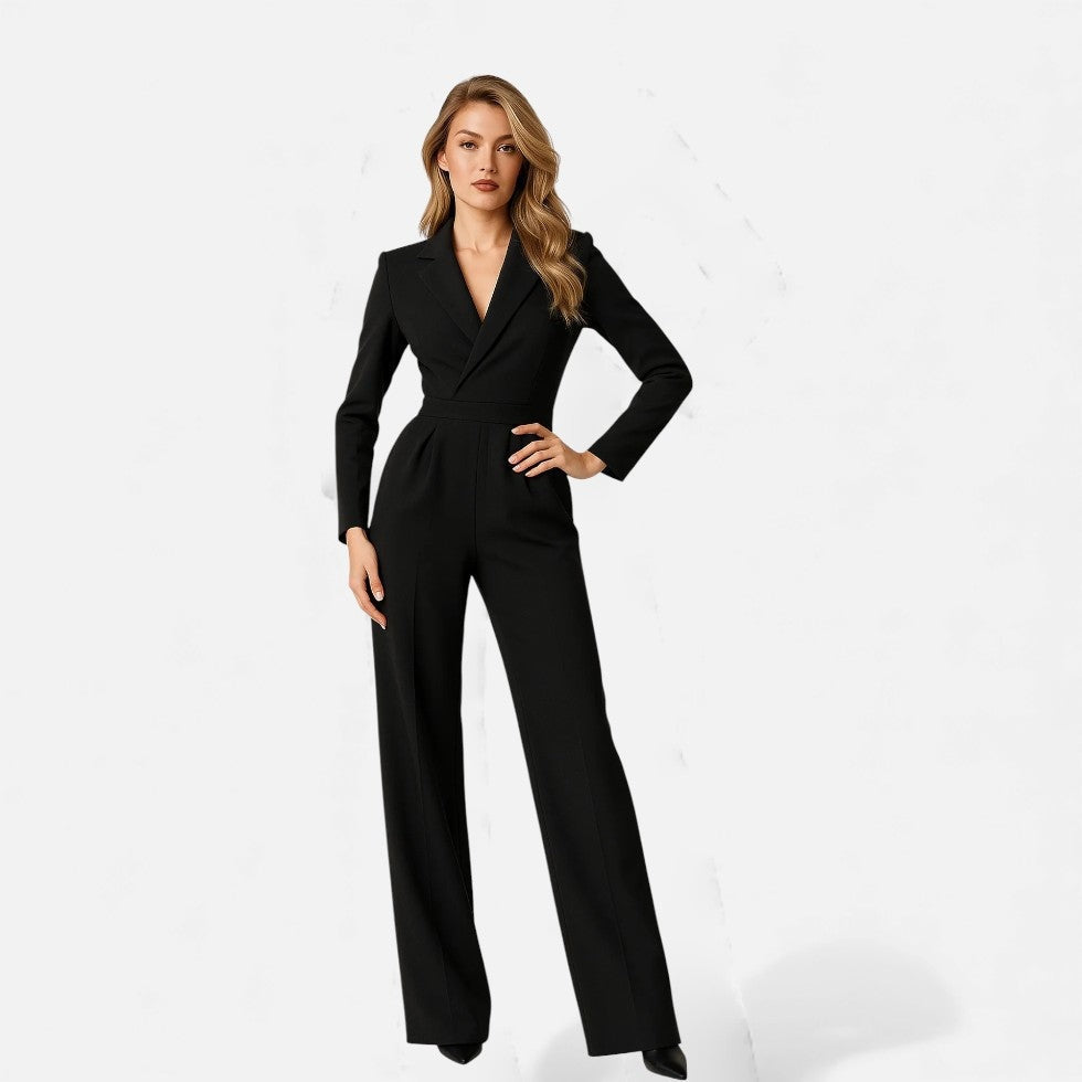 Mono Largo Elegante Mujer Escote V Manga Larga | Pilar