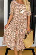 Vestido Midi de Verano de Lunares con Volantes Mujer | Pilar