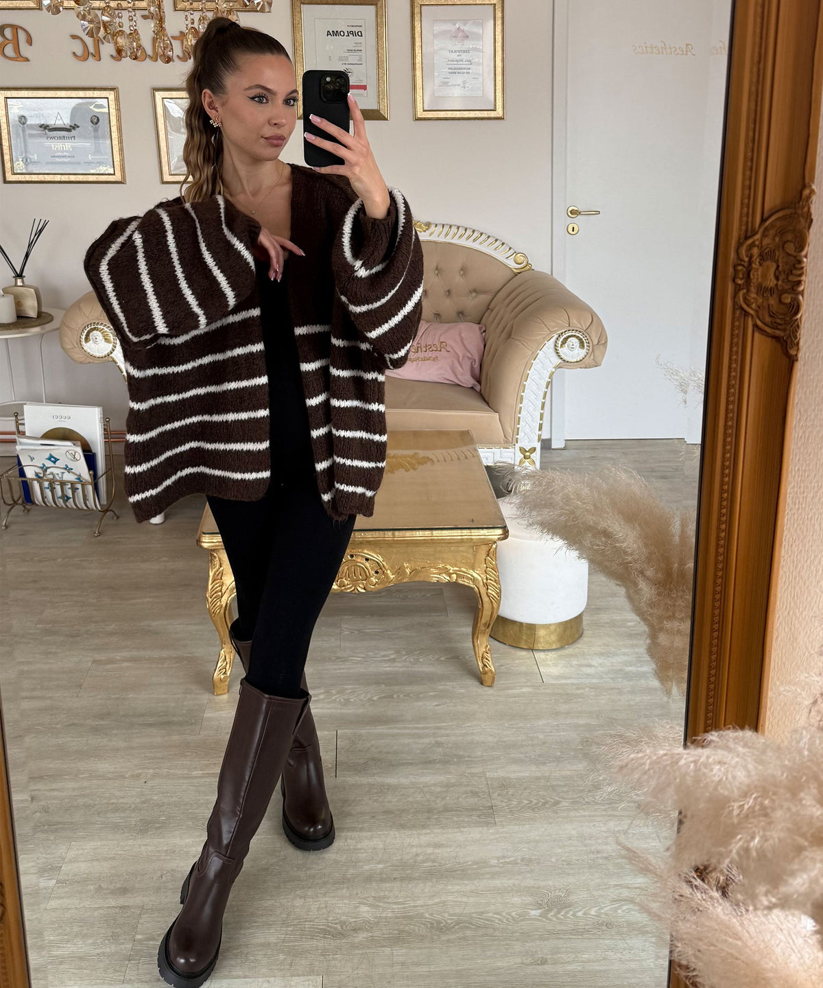 Botas Altas con Tacón Forradas Mujer | Chira Marrón