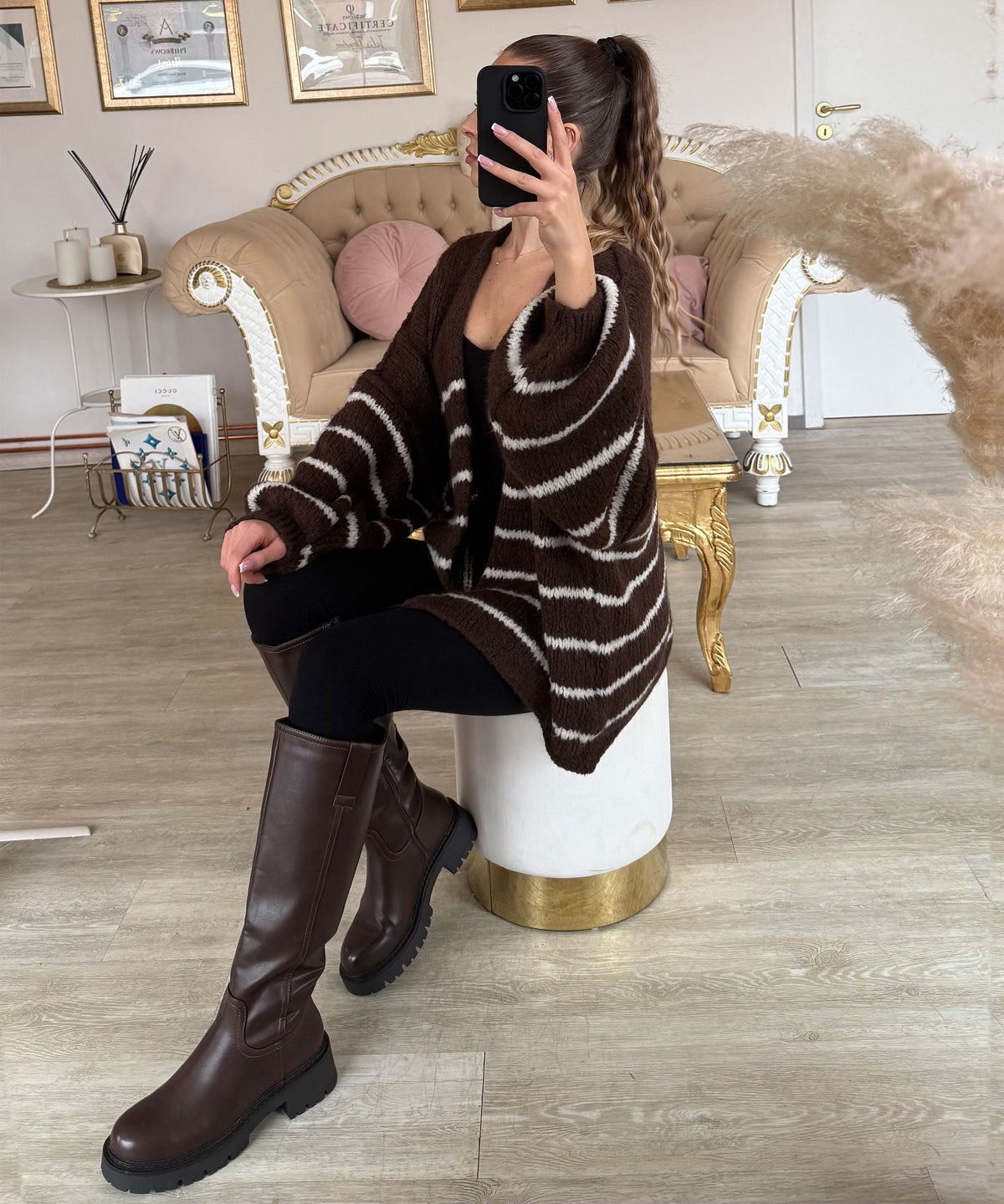 Botas Altas con Tacón Forradas Mujer | Chira Marrón