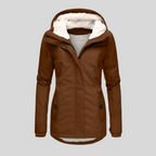 Parka Impermeable Mujer con Capucha Forro Borreguito | Rocio