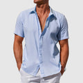 Camisa de Lino de Manga Corta Hombre Texturizada | Manuel