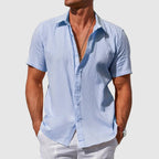 Camisa de Lino de Manga Corta Hombre Texturizada | Manuel