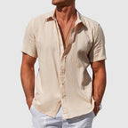 Camisa de Lino de Manga Corta Hombre Texturizada | Manuel