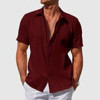 Camisa de Lino de Manga Corta Hombre Texturizada | Manuel