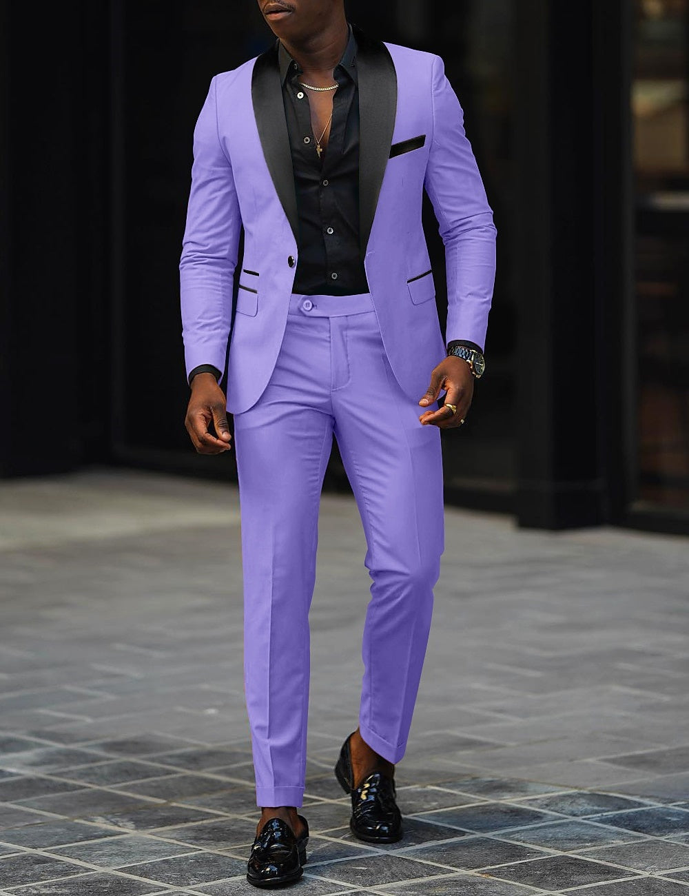 Traje de Novio Hombre Dos Piezas Solapa Satinada | Sergio