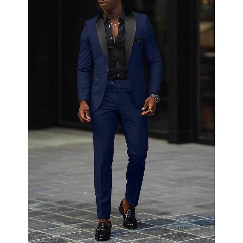 Traje de Novio Hombre Dos Piezas Solapa Satinada | Sergio