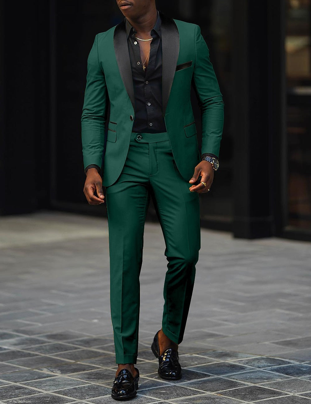 Traje de Novio Hombre Dos Piezas Solapa Satinada | Sergio