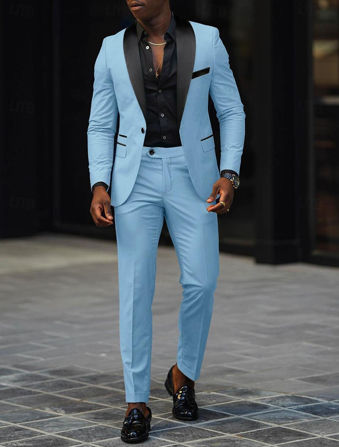 Traje de Novio Hombre Dos Piezas Solapa Satinada | Sergio