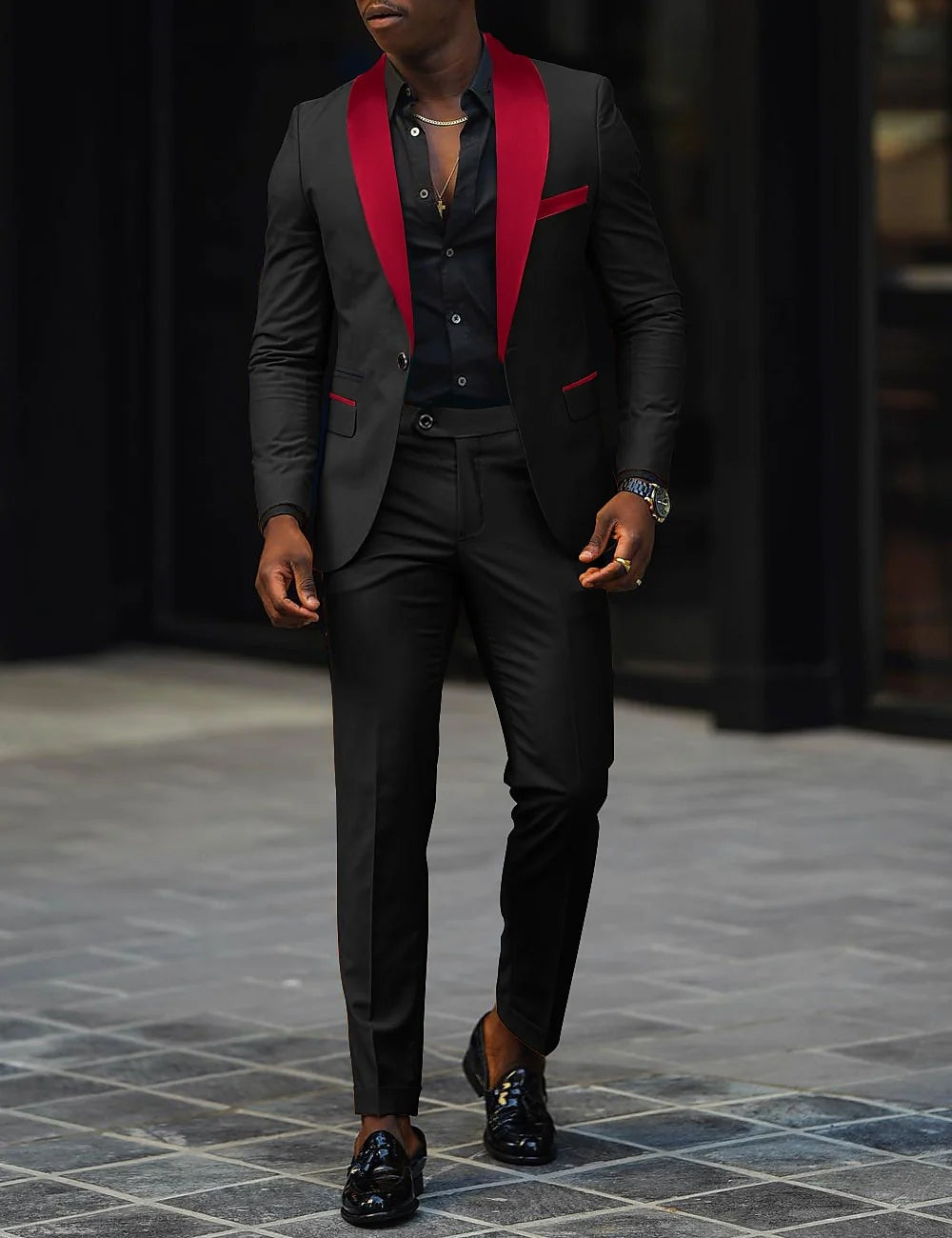 Traje de Novio Hombre Dos Piezas Solapa Satinada | Sergio