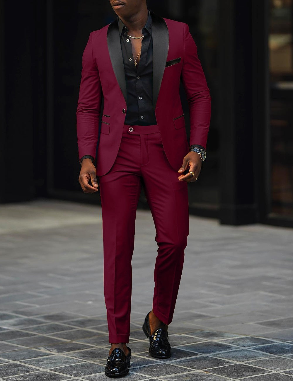 Traje de Novio Hombre Dos Piezas Solapa Satinada | Sergio