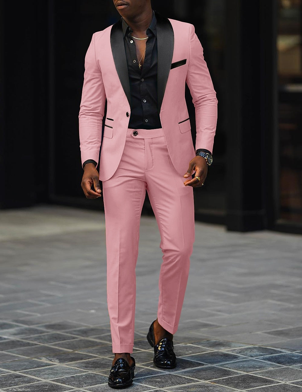 Traje de Novio Hombre Dos Piezas Solapa Satinada | Sergio