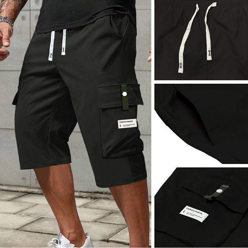 Pantalones cargo capri informales para hombre con cordón ajustable | Alex