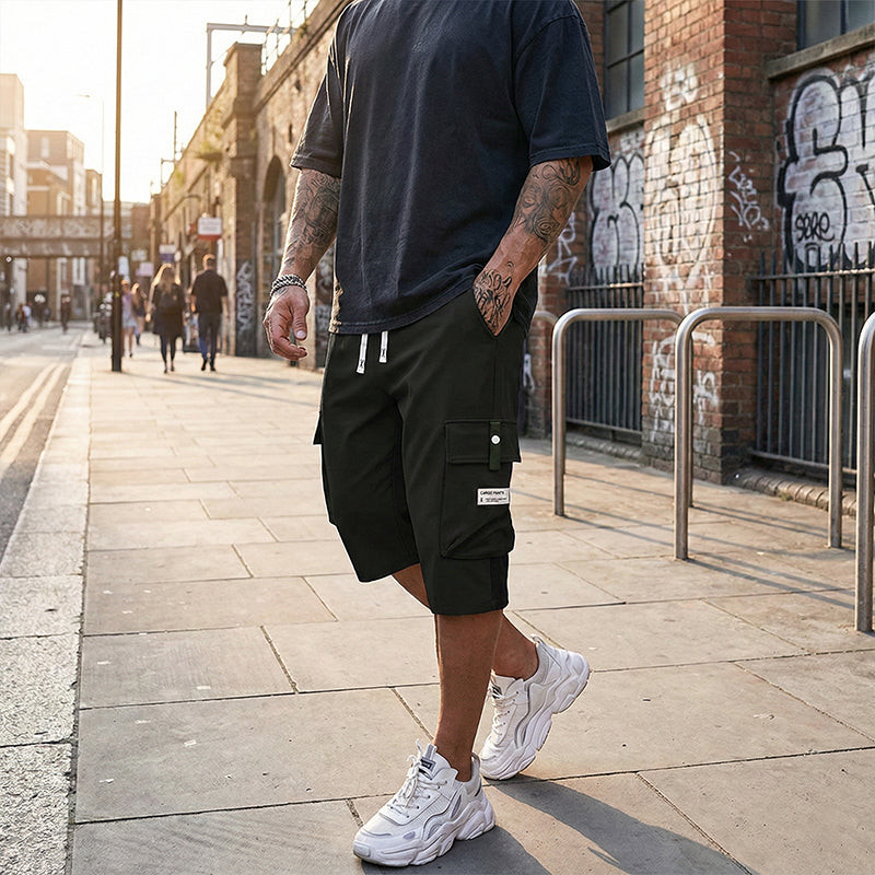 Pantalones cargo capri informales para hombre con cordón ajustable | Alex