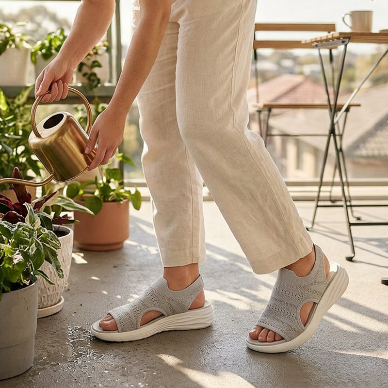 Sandalias con plataforma de material transpirable | Ana
